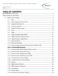 accuity doc TOC